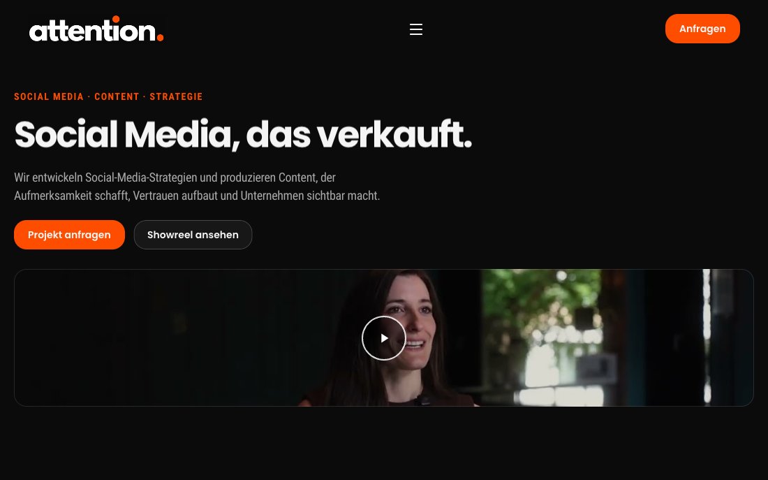 Attention Studio homepage